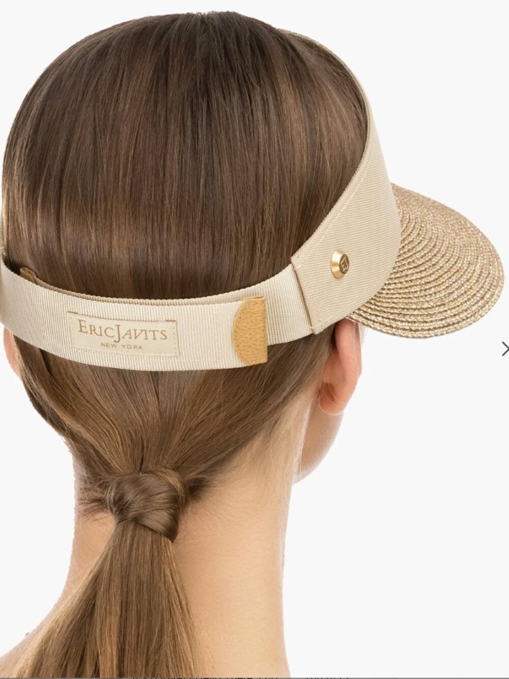 NWT Eric Javits Champ Visor in Gold Sand - Picture 6 of 7
